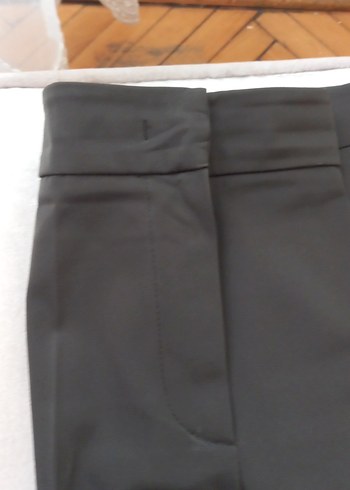38 Beden gri Renk haki yeşil Kadın Kumaş Pantolon, Kemerli, Normal Boy