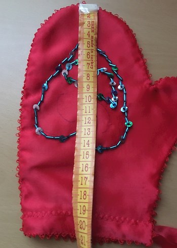 Pullarla elde işlemeli nostaljik kına Eldivenleri vintage - Görsel 2