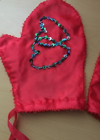 Pullarla elde işlemeli nostaljik kına Eldivenleri vintage - Görsel 4