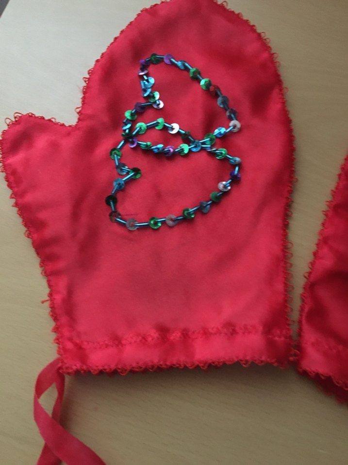 Pullarla elde işlemeli nostaljik kına  Eldivenleri vintage - Görsel 4