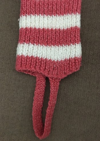 Kırmızı Beyaz Çizgili Örgü Kadın Tozluk - Görsel 6