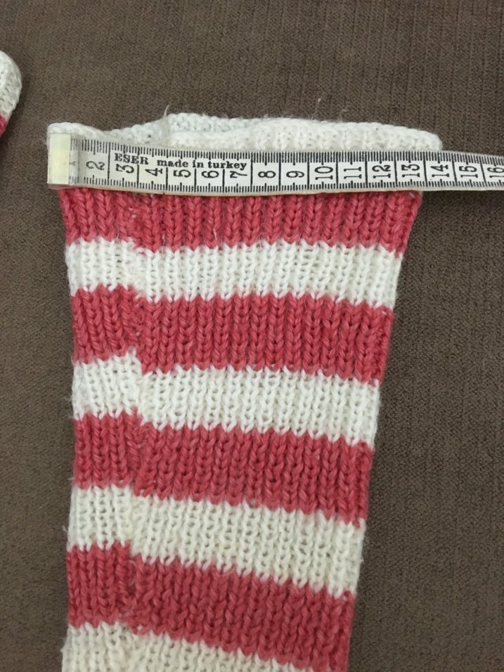 Kırmızı Beyaz Çizgili Örgü Kadın Tozluk - Görsel 4