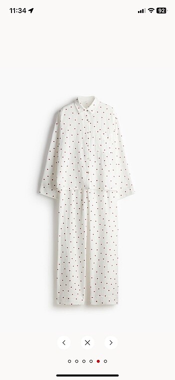l Beden H&M Kalpli Pamuklu Muslin Pijama Takımı
