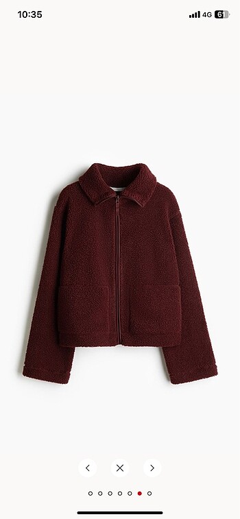H&M Pelüş Ceket Bordo