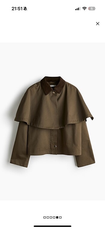 H&M Pelerin Katlı Ceket