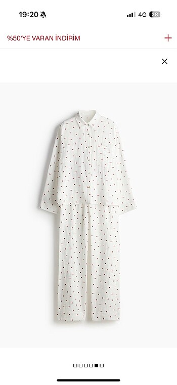 H&M Pamuklu Muslin Pijama Takımı