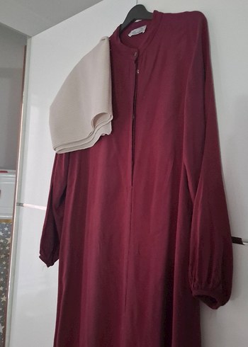 LC Waikiki Bordo Uzun Kollu Salaş Elbise