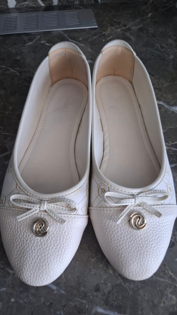 Beyaz Kadın Klasik Dolgu Topuklu Babet - Görsel 4