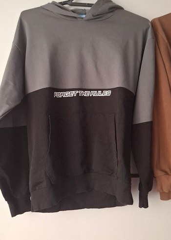 Kahverengi Kapüşonlu Rahat Sweatshirt - Görsel 4