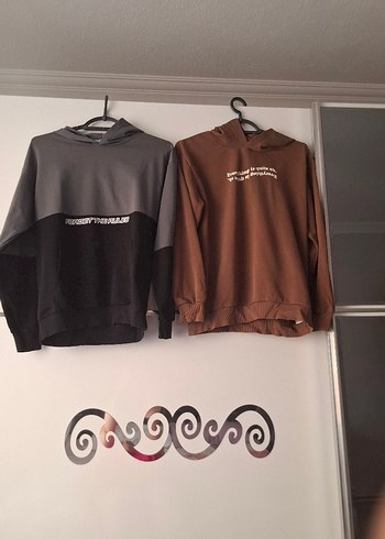 Kahverengi Kapüşonlu Rahat Sweatshirt - Görsel 2