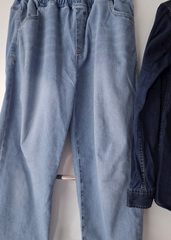 Erkek Gri Düğmeli Rahat Kesim Kot Pantolon - Görsel 4