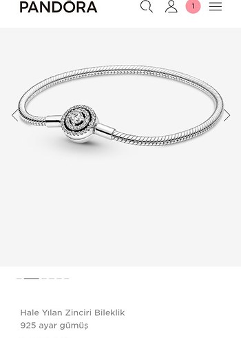 Pandora 925 Ayar Gümüş Yılan Zinciri Bileklik - Görsel 3