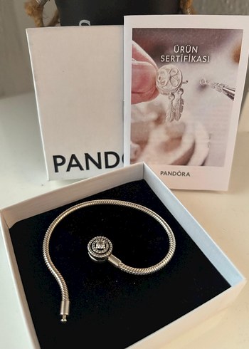 Pandora 925 Ayar Gümüş Yılan Zinciri Bileklik - Görsel 2