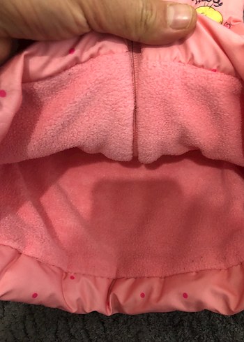 Kız Çocuk Pembe Baskılı Fermuarlı Yelek - Görsel 4