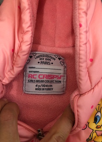 Kız Çocuk Pembe Baskılı Fermuarlı Yelek - Görsel 3