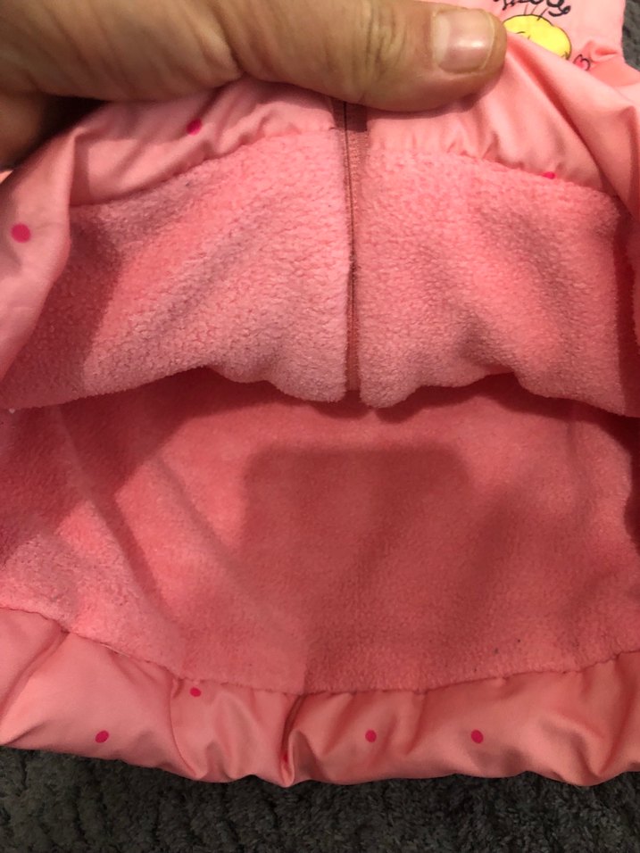 Kız Çocuk Pembe Baskılı Fermuarlı Yelek - Görsel 4