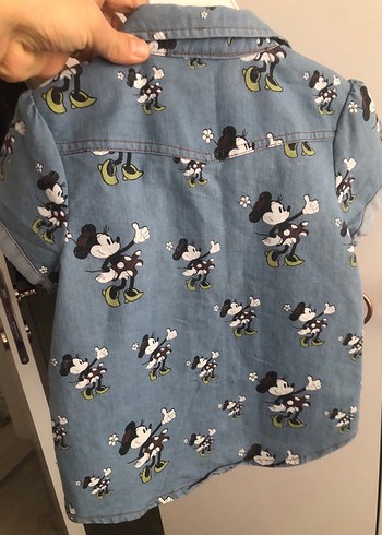 Baskılı Düğmeli Kot Gömlek - Görsel 4