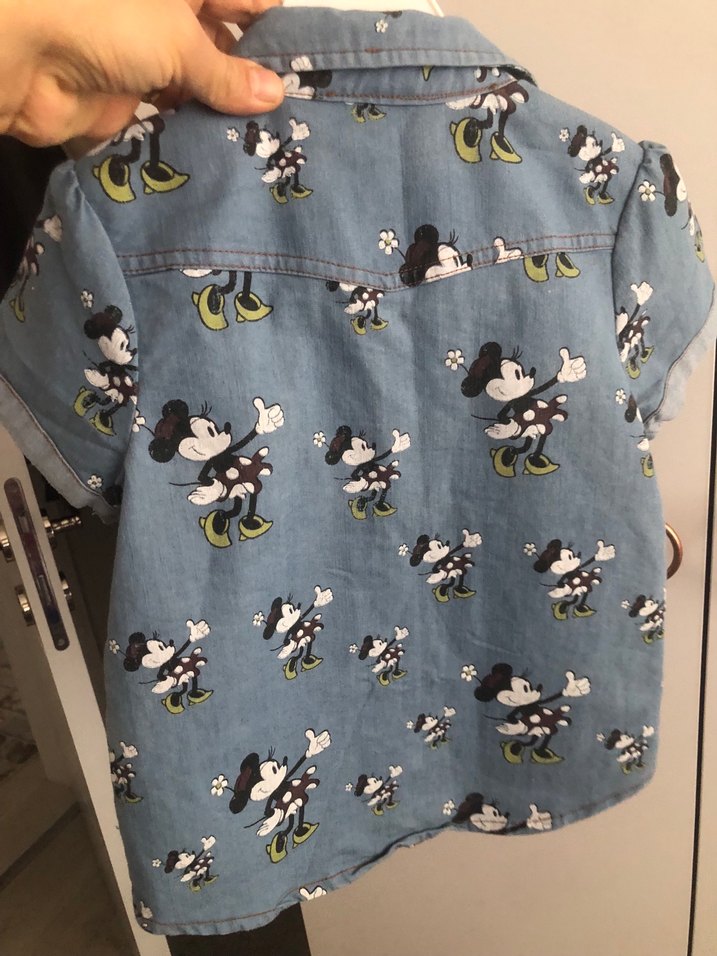 Baskılı Düğmeli  Kot Gömlek - Görsel 4