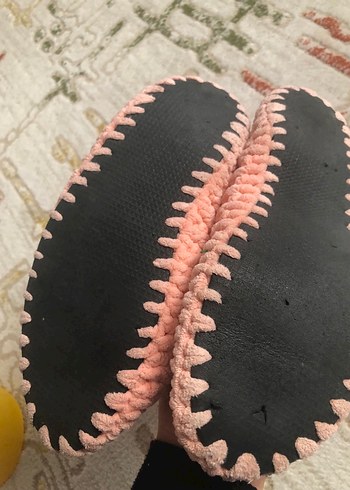 Nakışlı Pembe Kız Çocuk Örgü Terlik - Görsel 5