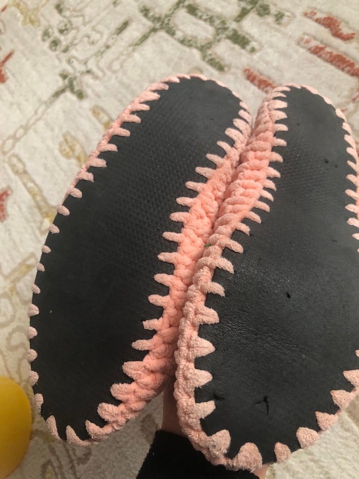 Nakışlı Pembe Kız Çocuk Örgü Terlik - Görsel 5