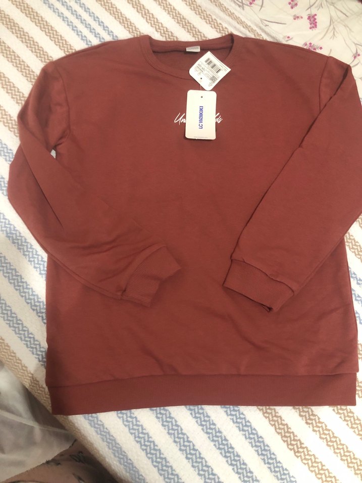 LC Waikiki Erkek Kahverengi Basic Sweatshirt - Görsel 4