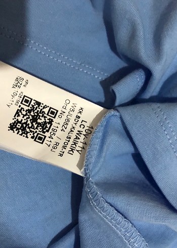 Pamuklu Beyaz mavi kız çocuk  Tişörtü Fiyonklu - Görsel 5