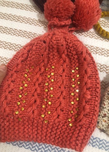 Kadın Çok Renkli Örgü Bere Seti - Görsel 4