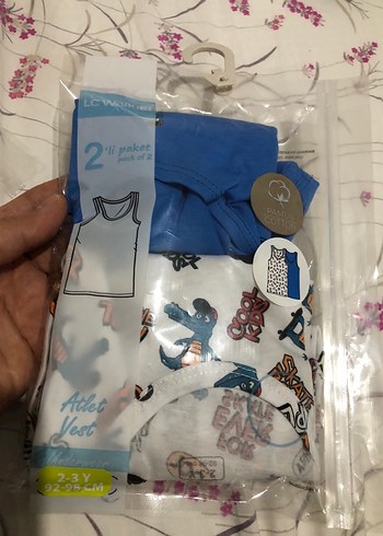 Baskılı Mavi Çocuk Atlet 2'li Paket - Görsel 3