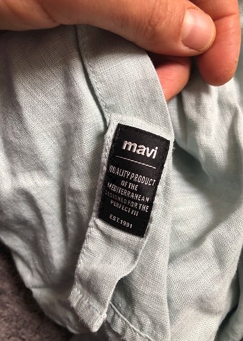 Su yeşili keten gömlek - Görsel 3