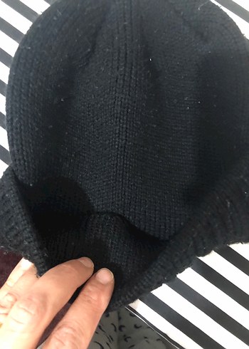 Siyah Örgü Kadın Bere - Görsel 3