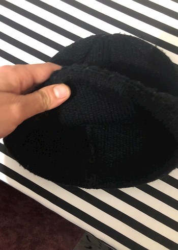 Siyah Örgü Kadın Bere - Görsel 2