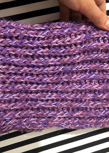 Kadın Mor Örgü Bere - Görsel 6