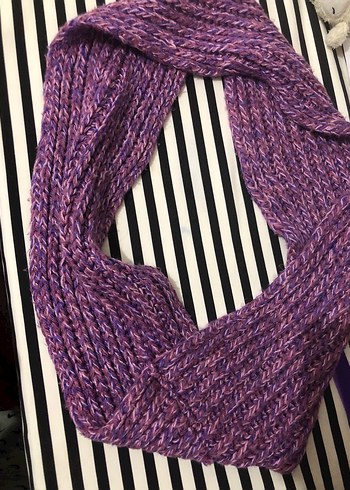 Kadın Mor Örgü Bere - Görsel 2