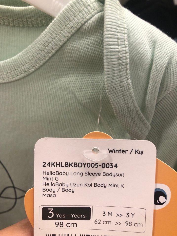 Bebek için Uzun Kollu Yeşil Baskılı Body - Görsel 2