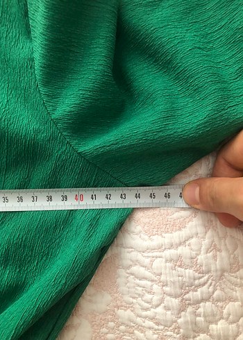 l Beden Yeşil Mini V Yaka Düğmeli Kadın elbise