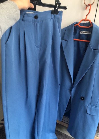 Mavi Düğmeli Kadın Blazer Ceket - Görsel 8