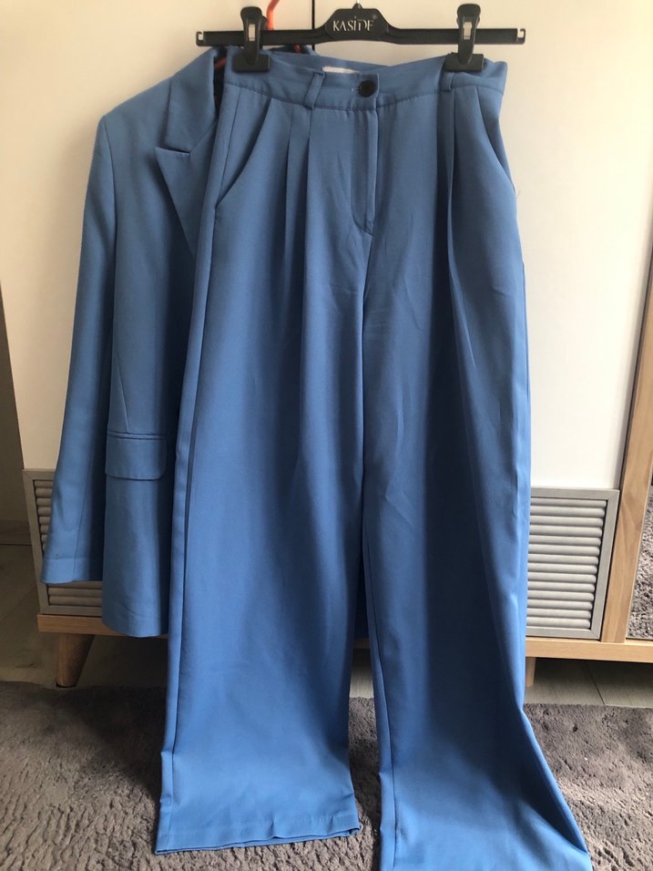 Mavi Düğmeli Kadın Blazer Ceket - Görsel 2