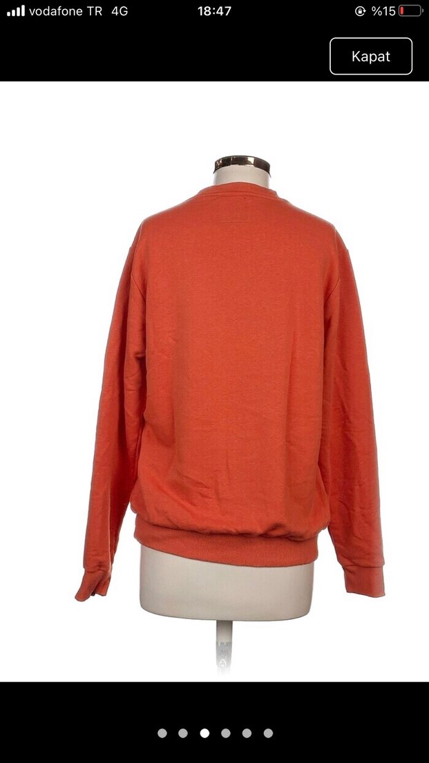 Kırmızı Baskılı Kadın Sweatshirt - Görsel 2