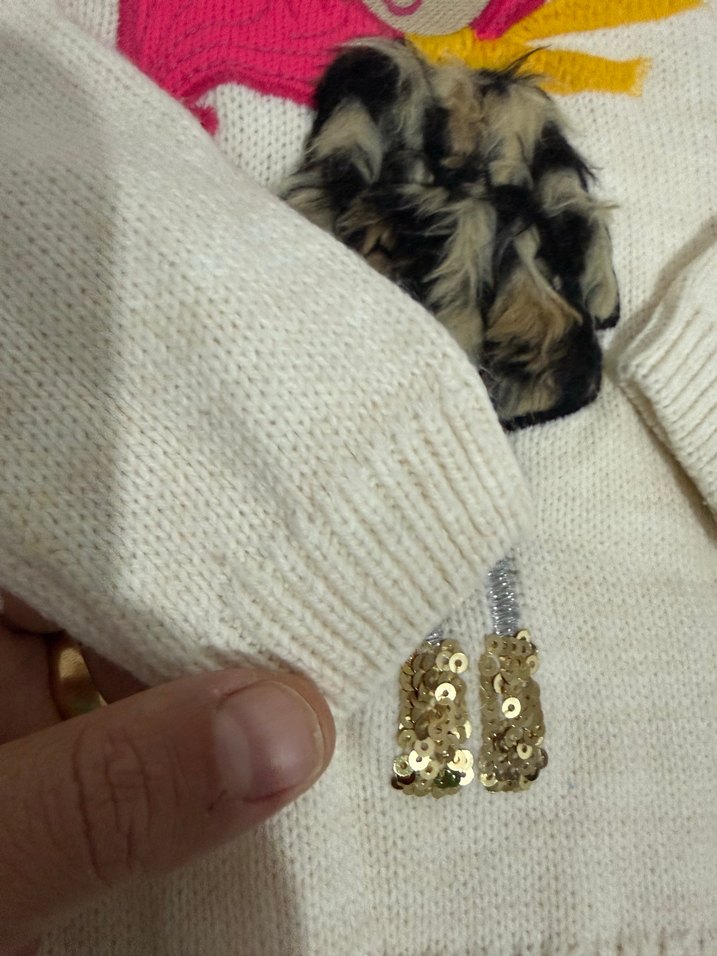 LC Waikiki Kız Çocuk Ekru Triko Kazak — görsel 4/8