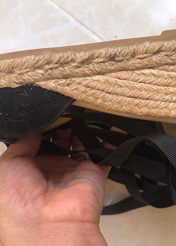 Orjinal inci Siyah Kadın Dolgu Topuklu Espadril - Görsel 6