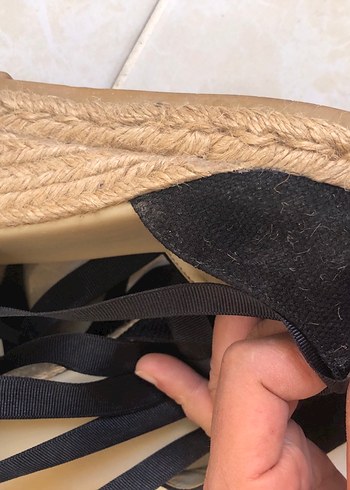 Orjinal inci Siyah Kadın Dolgu Topuklu Espadril - Görsel 8