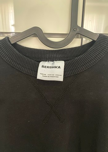 xs Beden siyah Renk Siyah Kadın Oversize Sweatshirt BERSHKA