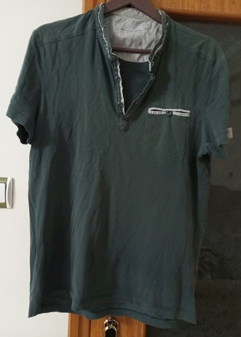 Gri Keten Erkek Polo Tişört Düğmeli - Görsel 2