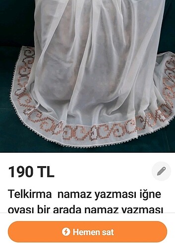 Telkirma namaz yazması 
