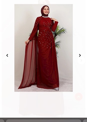 Bordo Abiye Elbise - Görsel 2