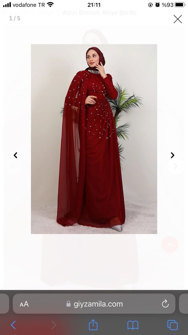 Bordo Abiye Elbise - Görsel 3