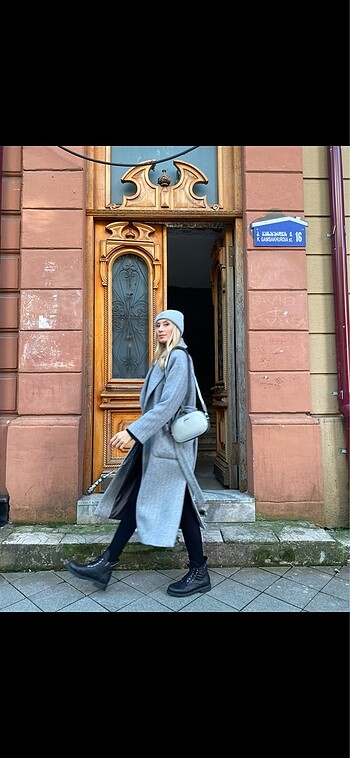 40 Beden Gri palto oversize