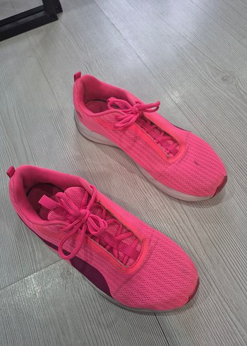 puma Pembe Kadın Spor Ayakkabı Elastik Bağcıklı - Görsel 4