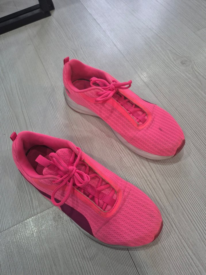 puma Pembe Kadın Spor Ayakkabı Elastik Bağcıklı - Görsel 4