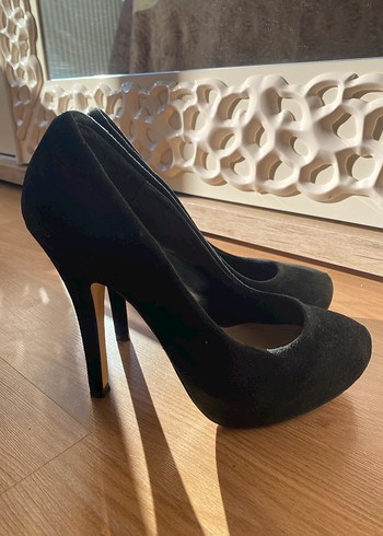 Steve Madden Siyah Süet Platform Topuklu Stiletto - Görsel 3